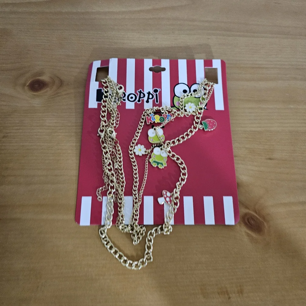 Keroppi 3 Necklace Set Charms Chains NEW Hot Topic Bioworld